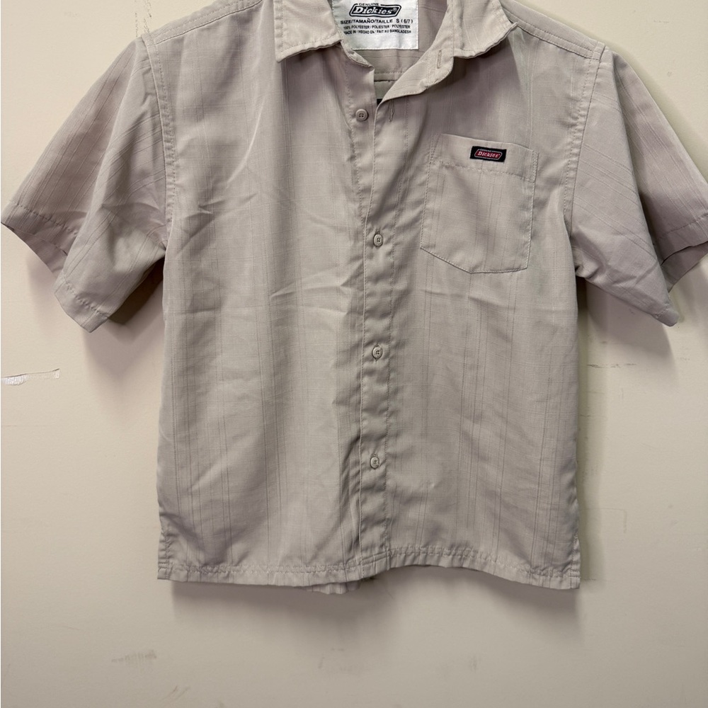 Dickies Men's Tan Short Sleeve Button Down Shirt